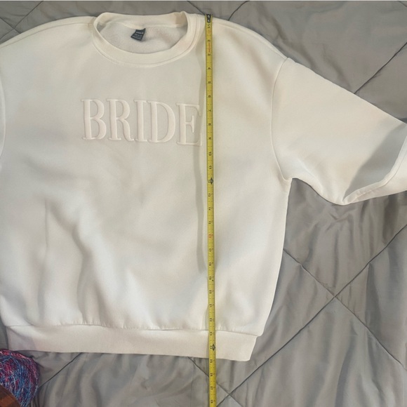 SHEIN White BRIDE Fleece-Lined Sweatshirt - Picture 5 of 6